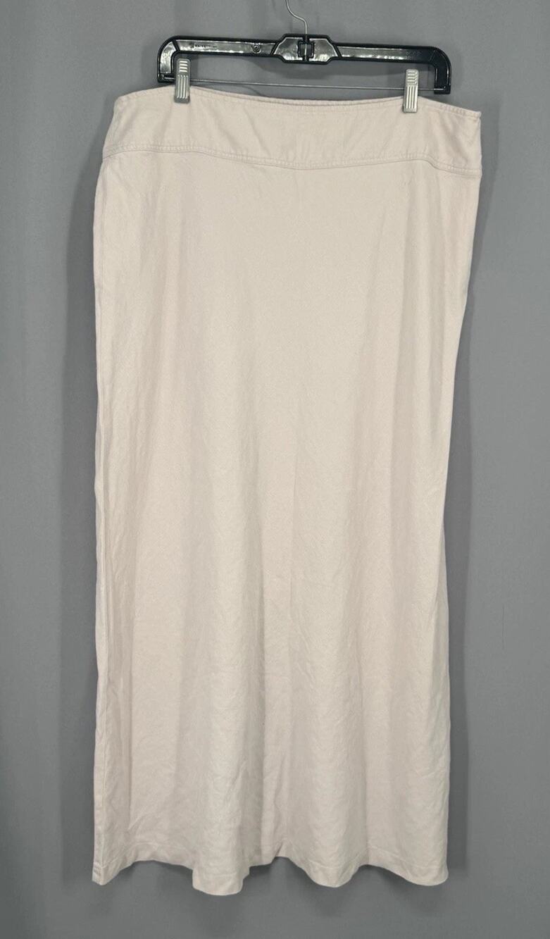 J Jill Skirt Womens Pink Size 20 Linen Back Slit Side Zip Boho Resort Cruise